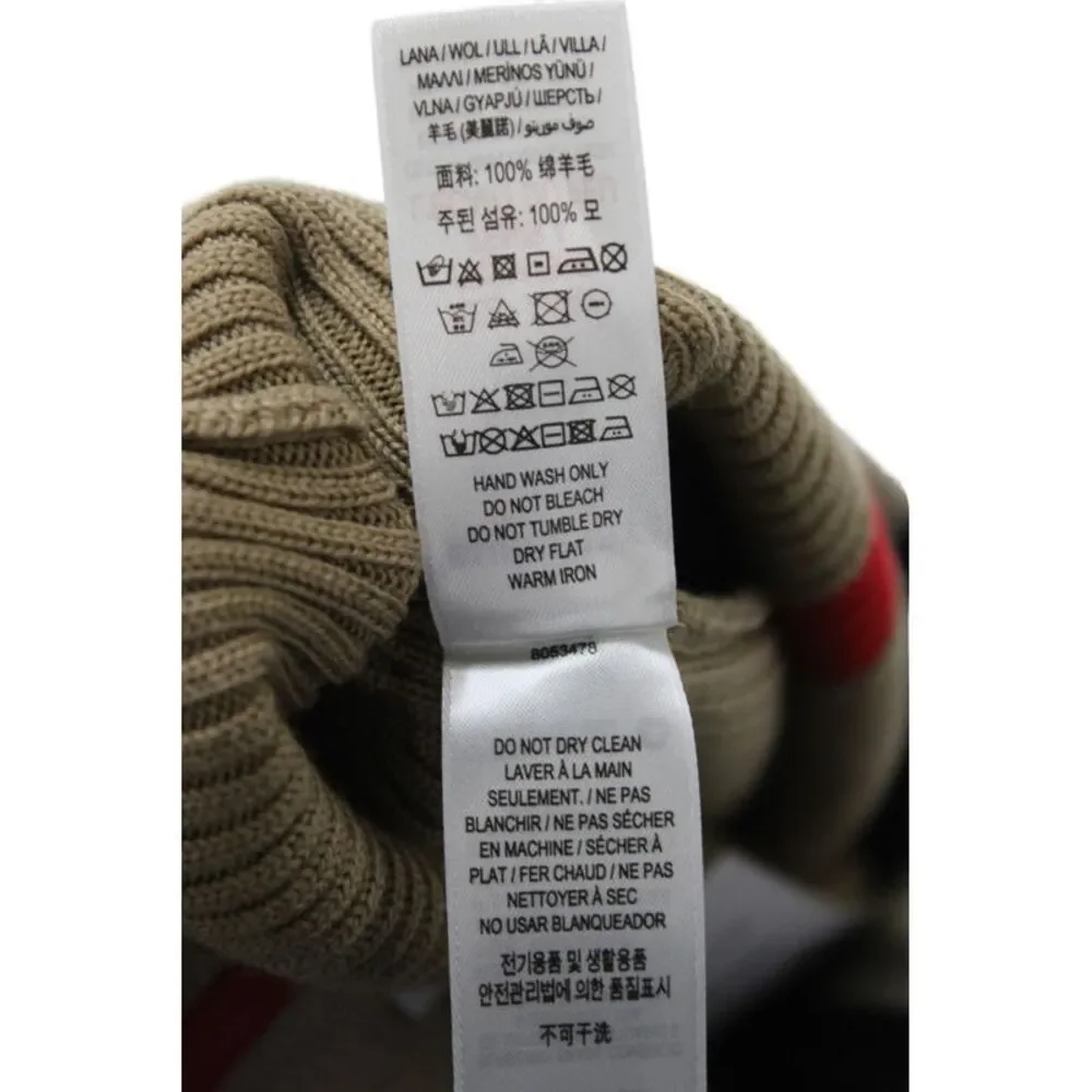 Burberry Girls Beige Striped Wool Pencil Midi Skirt Size 14